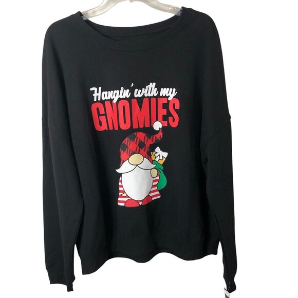 Weekend Soul NWT Women's Soft Fleece Hangin' With My Gnomies Sweatshirt Size XXL - Picture 1 of 6